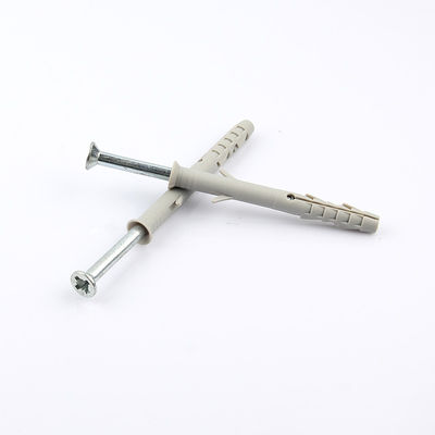 Concrete Nylon Hammer Fixing Anchor Gray Color Flat Head Style
