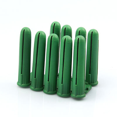 Ancoras de parede em plástico verde, plugues de parede, HDPE 10 mm x 50 mm Tamanho