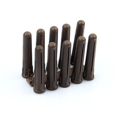tijolos de plástico HDPE, enchufes de parede, fixações, cor marrom 7 mm x 40 mm
